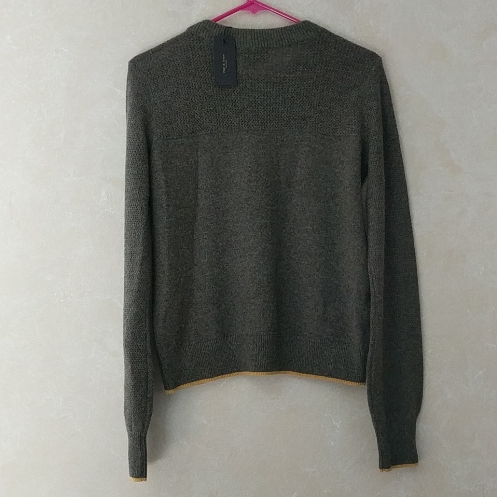 Rag & Bone Army Yoke Cashmere Crew Sweater Green - Picture 7 of 8